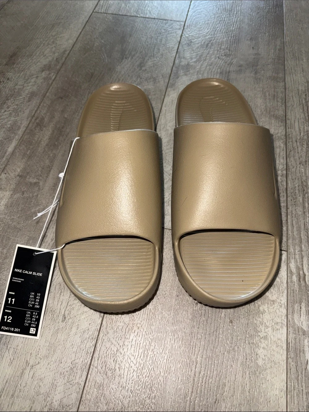 Nike Calm Men's Tan Slide Sandals - Solid Tan Strap